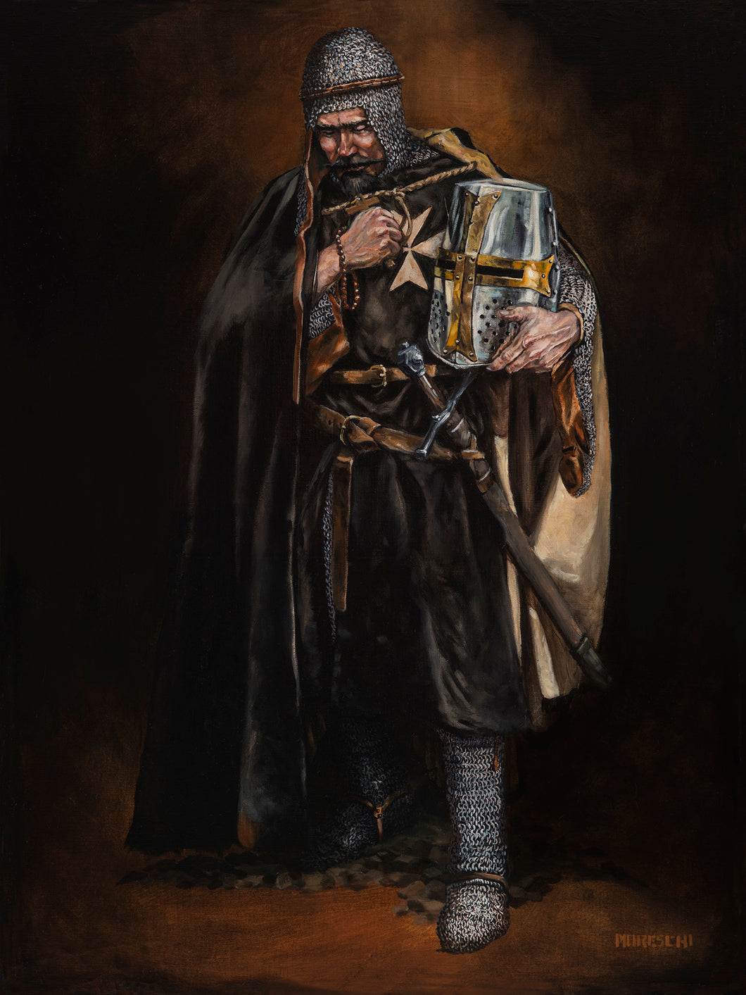 Knight of the Military and Hospitaller Order of Saint John praying Art Print -