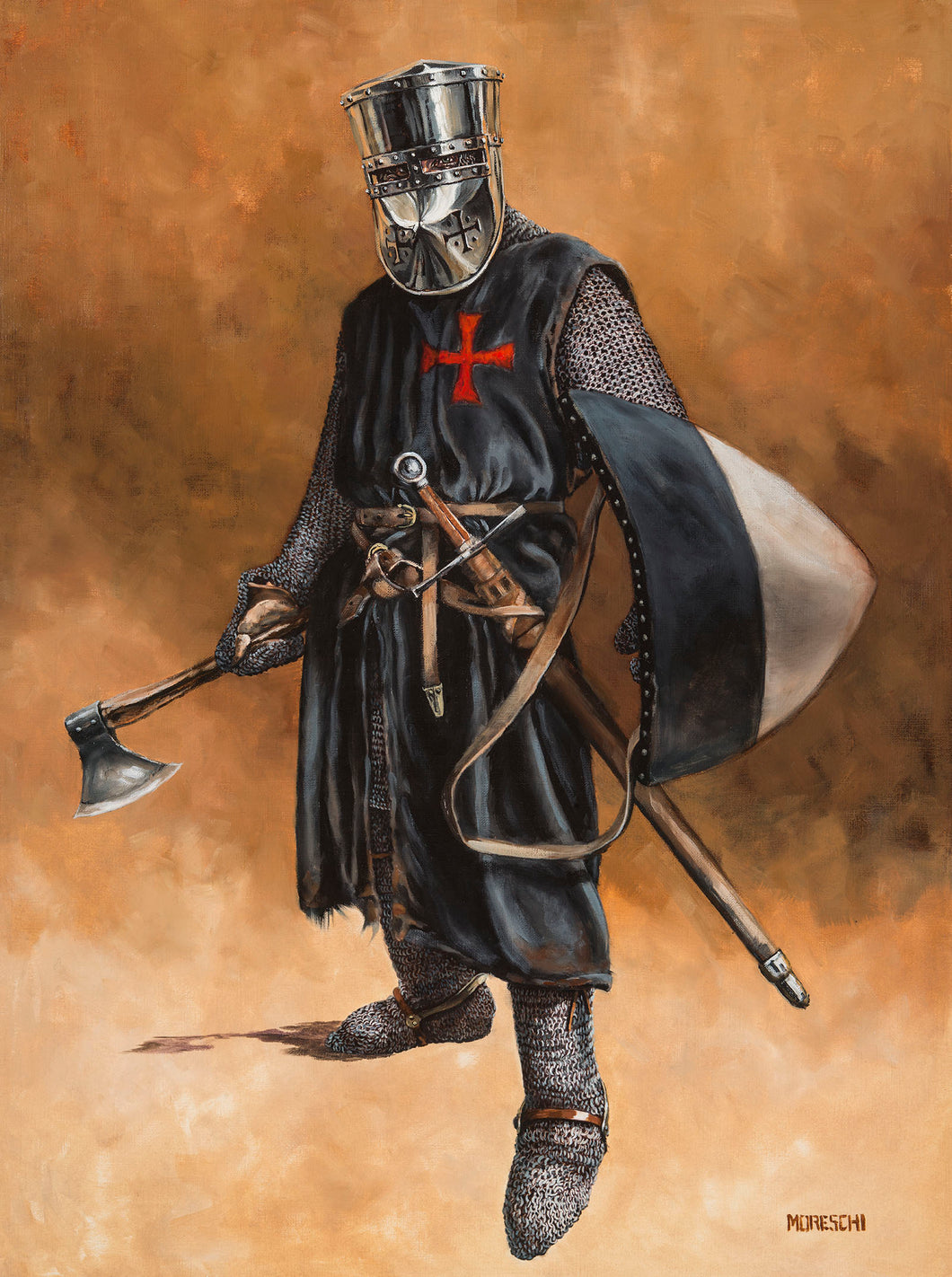 Original Oil Painting - The Templar Brother Sergeant 18